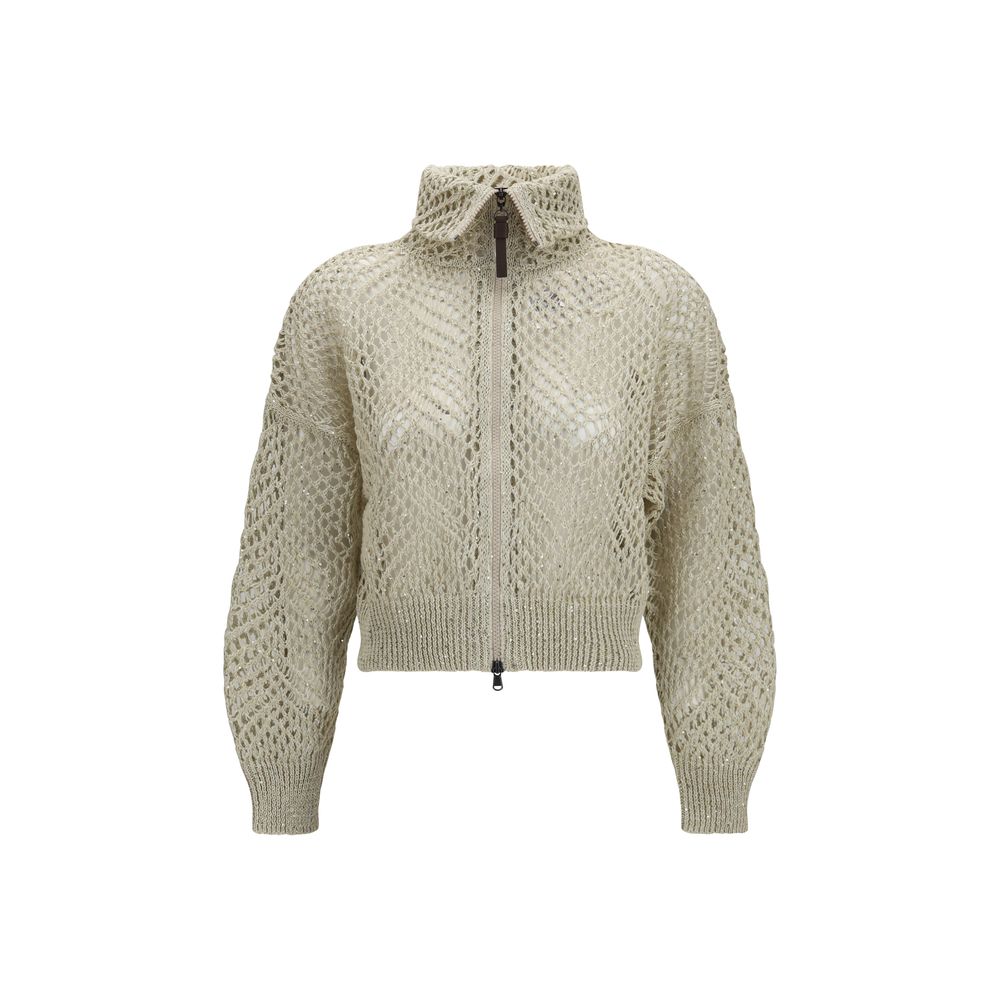Brunello Cucinelli Beige Linen Cardigan