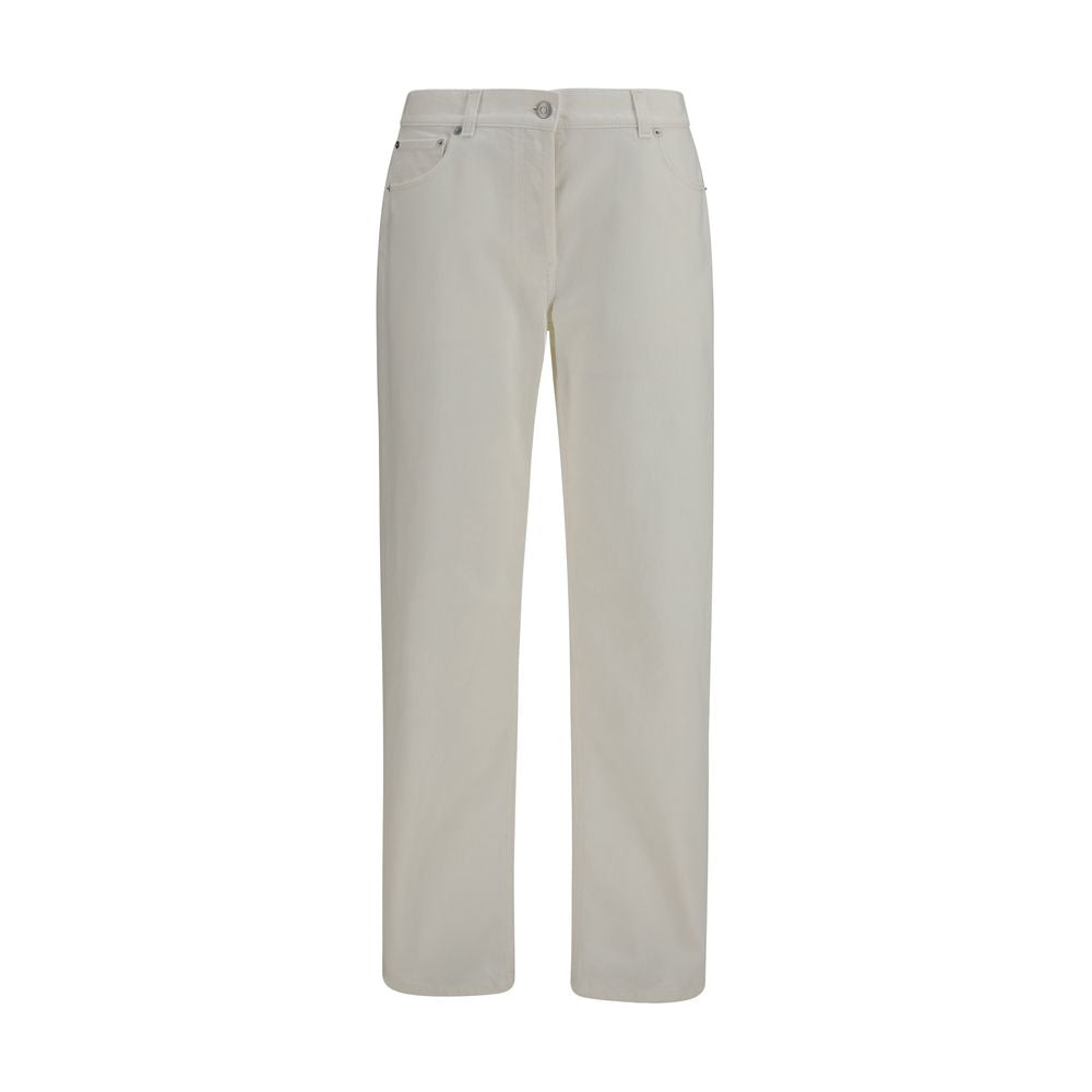 The Row White Cotton Straight-Leg Jeans