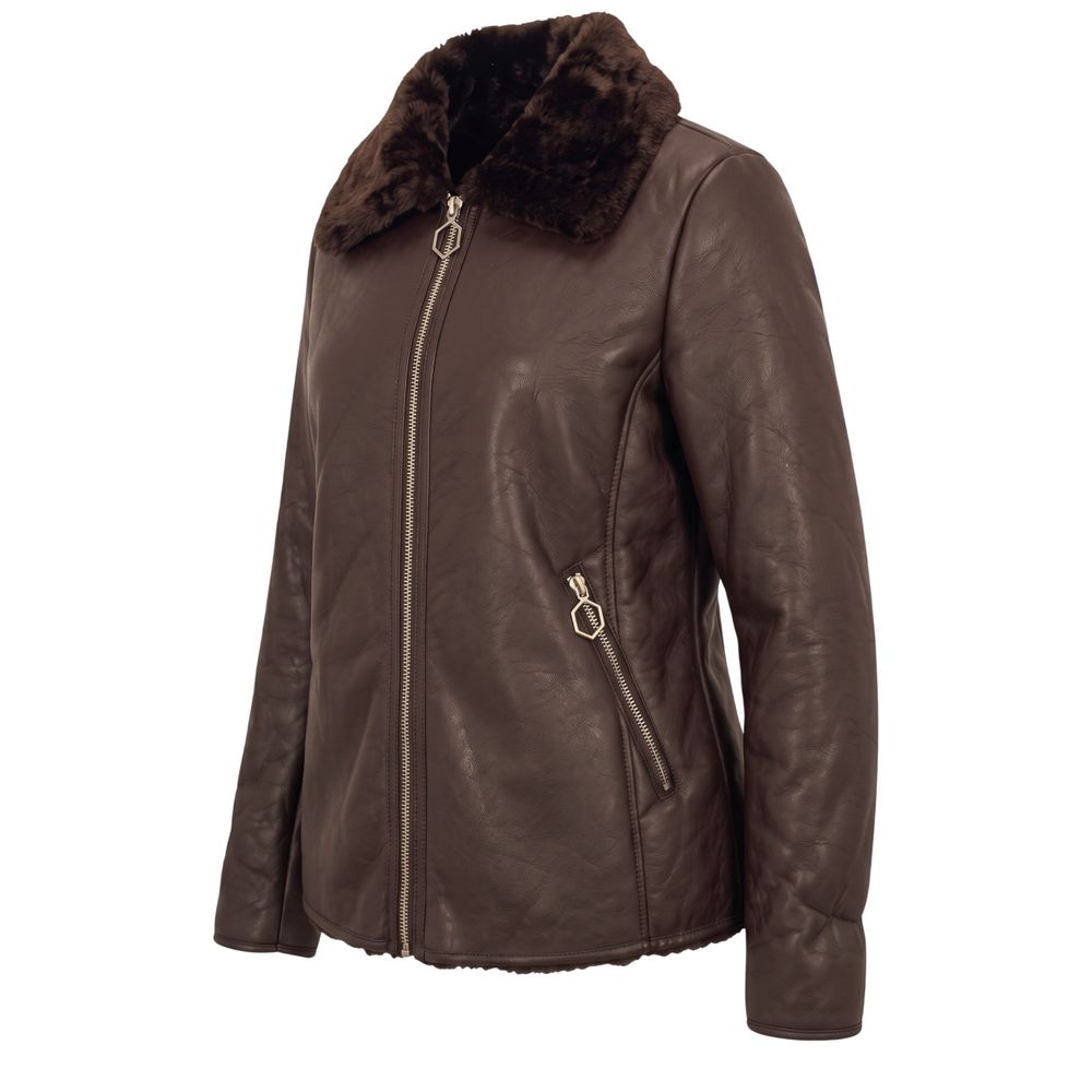 Baldinini Trend Brown Polyester Women Jacket