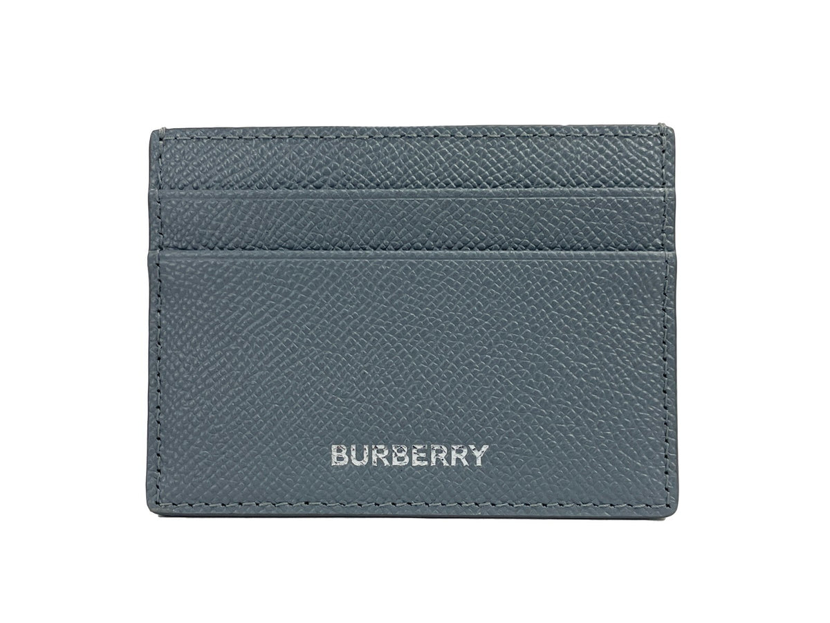 Burberry Sandon Business Small Grey Grained Leather Card Case Wallet