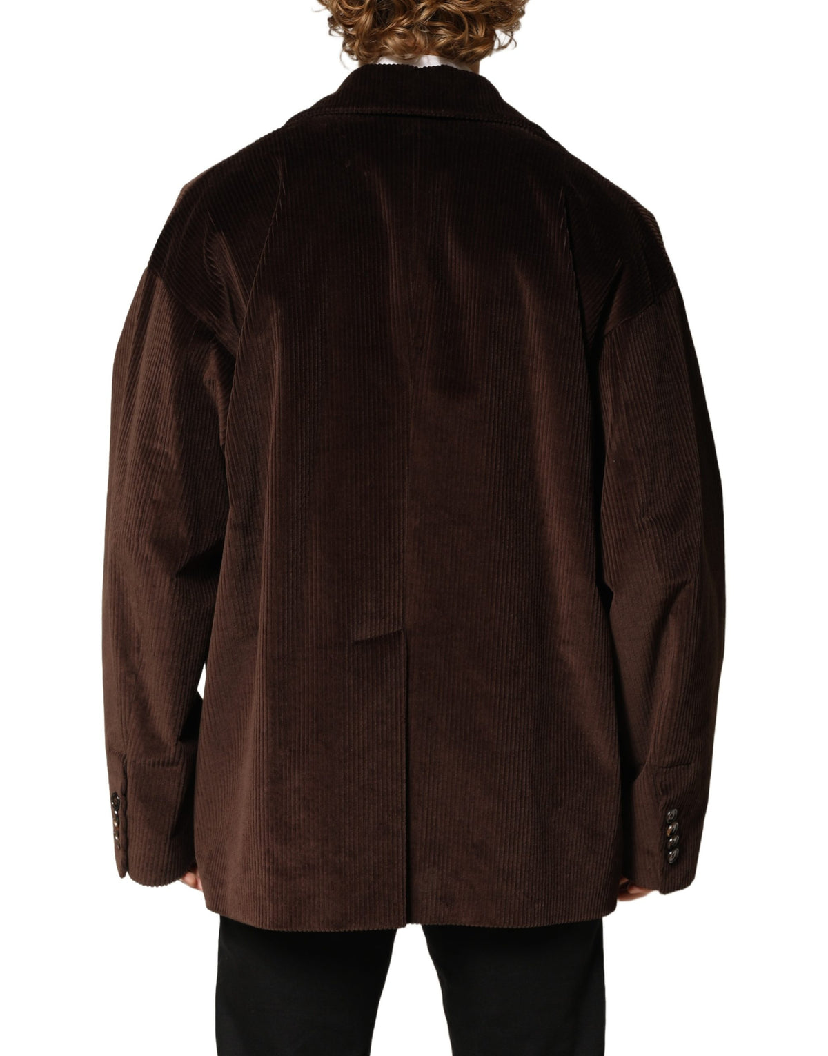 Dolce & Gabbana Brown Double Breasted Corduroy Blazer Jacket