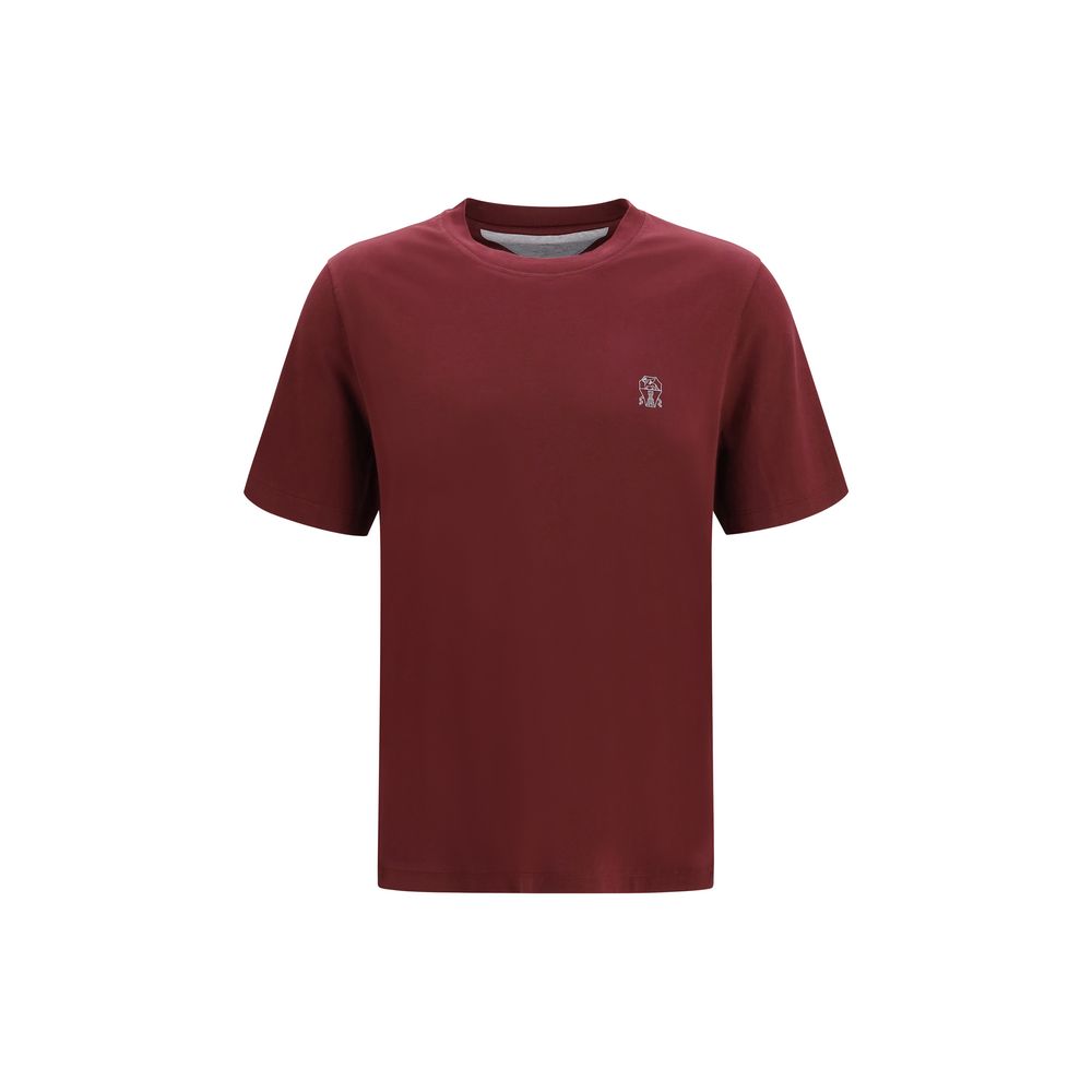 Brunello Cucinelli Bordeaux Cotton T-Shirt