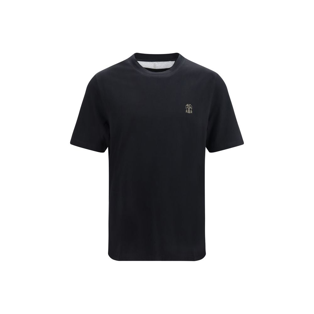 Brunello Cucinelli Black Cotton T-Shirt