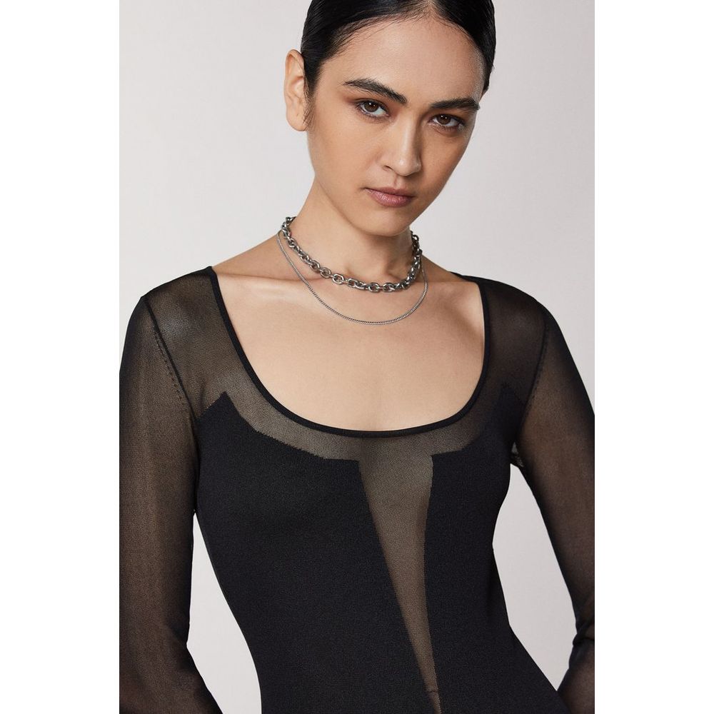 Patrizia Pepe Black Viscose Casual Dress