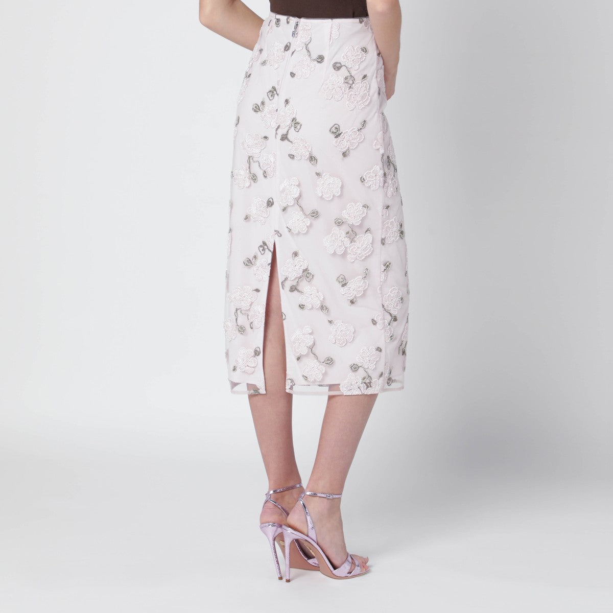 ROTATE Birger Christensen ROTATE Birger Christensen Lilac striped pencil skirt