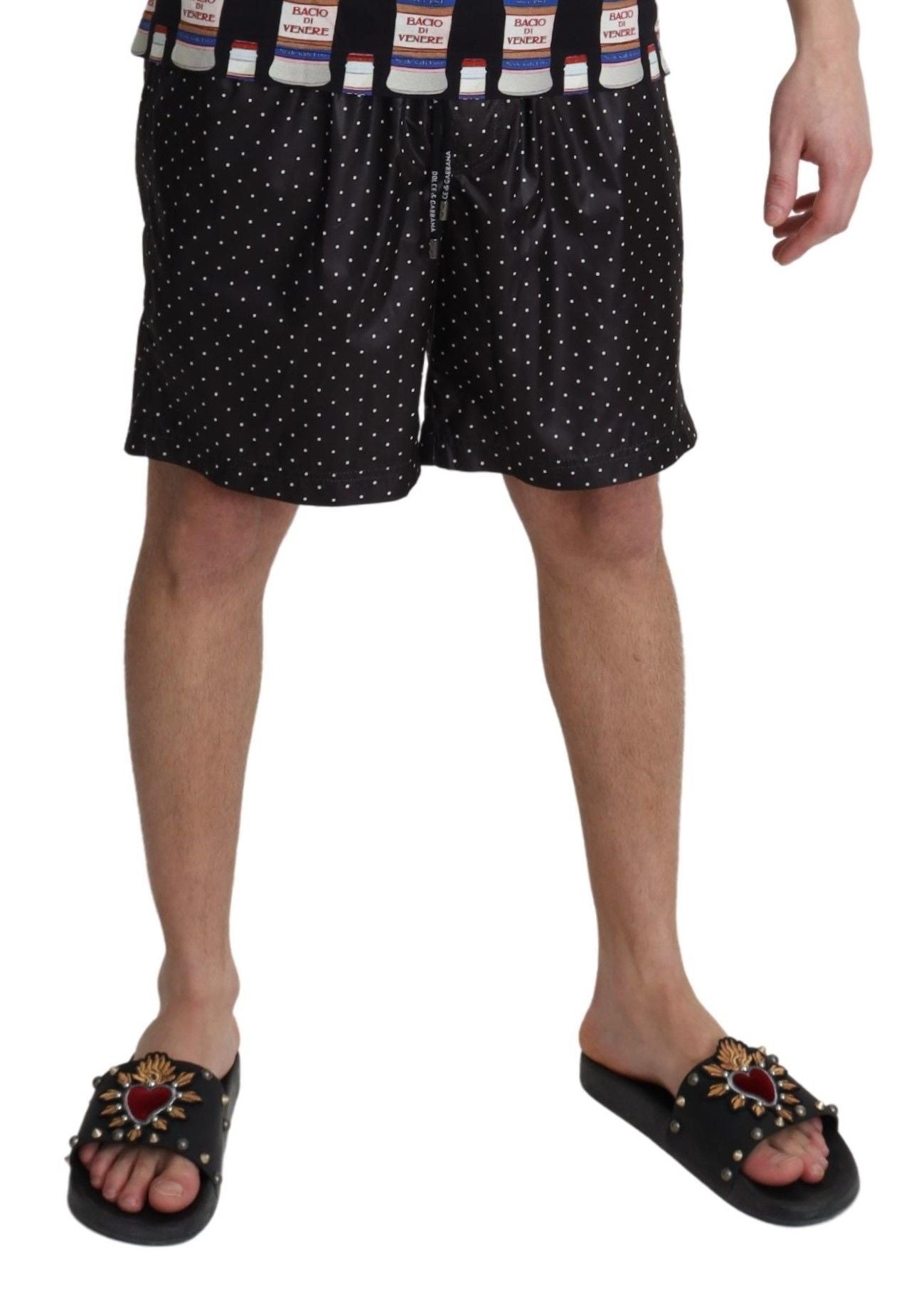 شورت سباحة رجالي أنيق أسود منقط