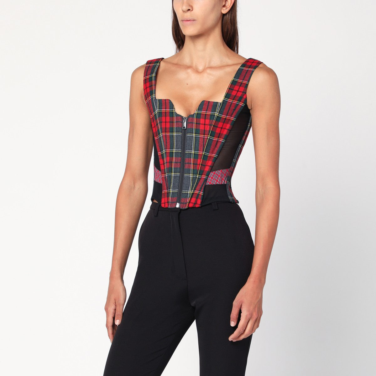 Vivienne Westwood Vivienne Westwood Juliet wool corset with Scarlet Tartan pattern