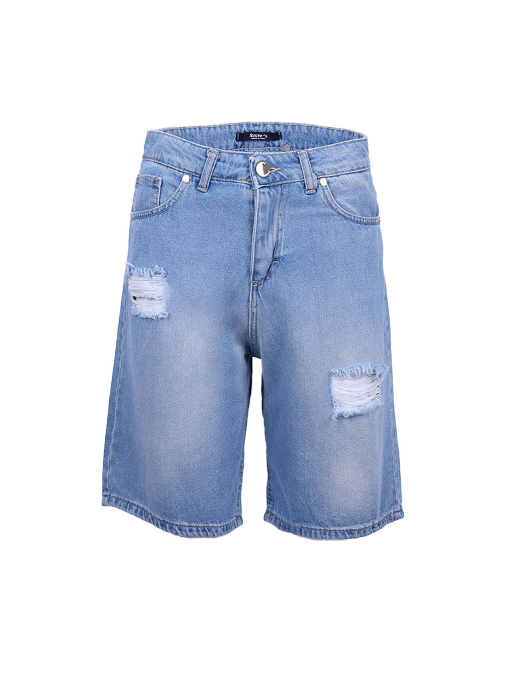 Siste’s Women’s Distressed Light Blue Denim Shorts