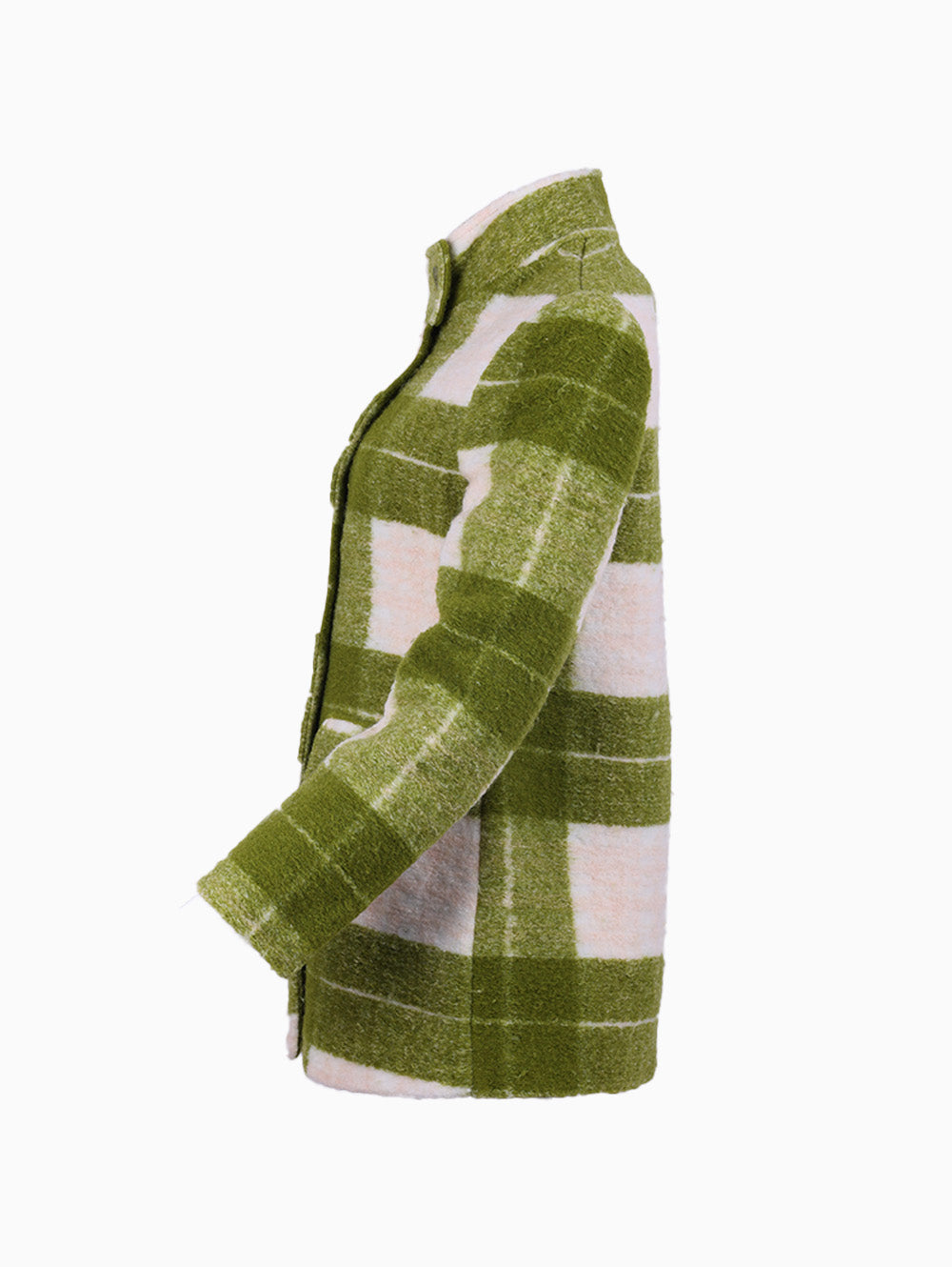 Siste’s Italian Checkered Coat – Side Profile Women’s Wool Jacket