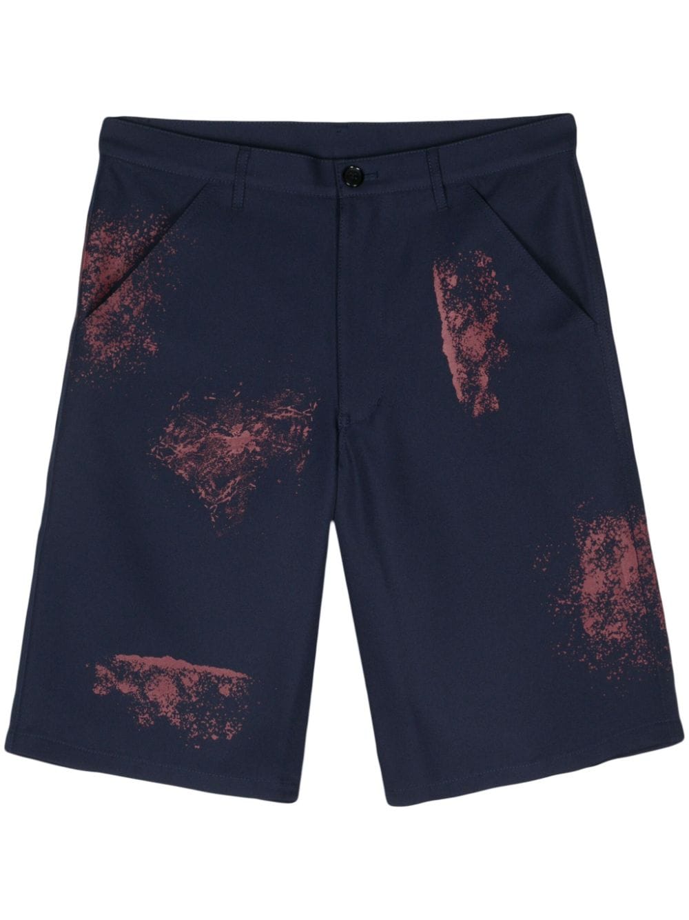 Comme Des Garcons Comme Des Garcons Paint splatter-detail shorts