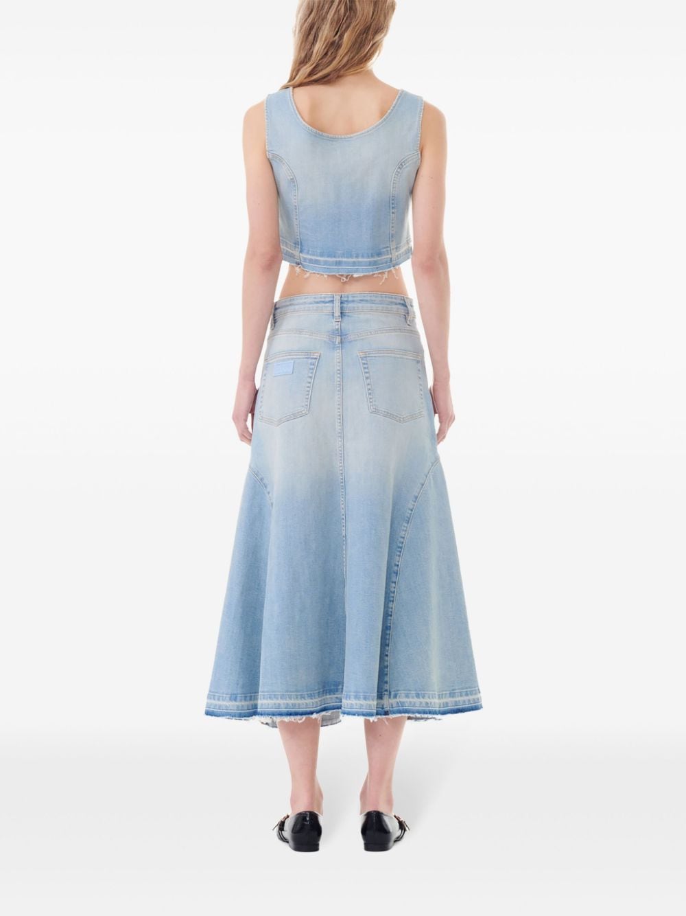 Ganni Ganni Flared denim skirt