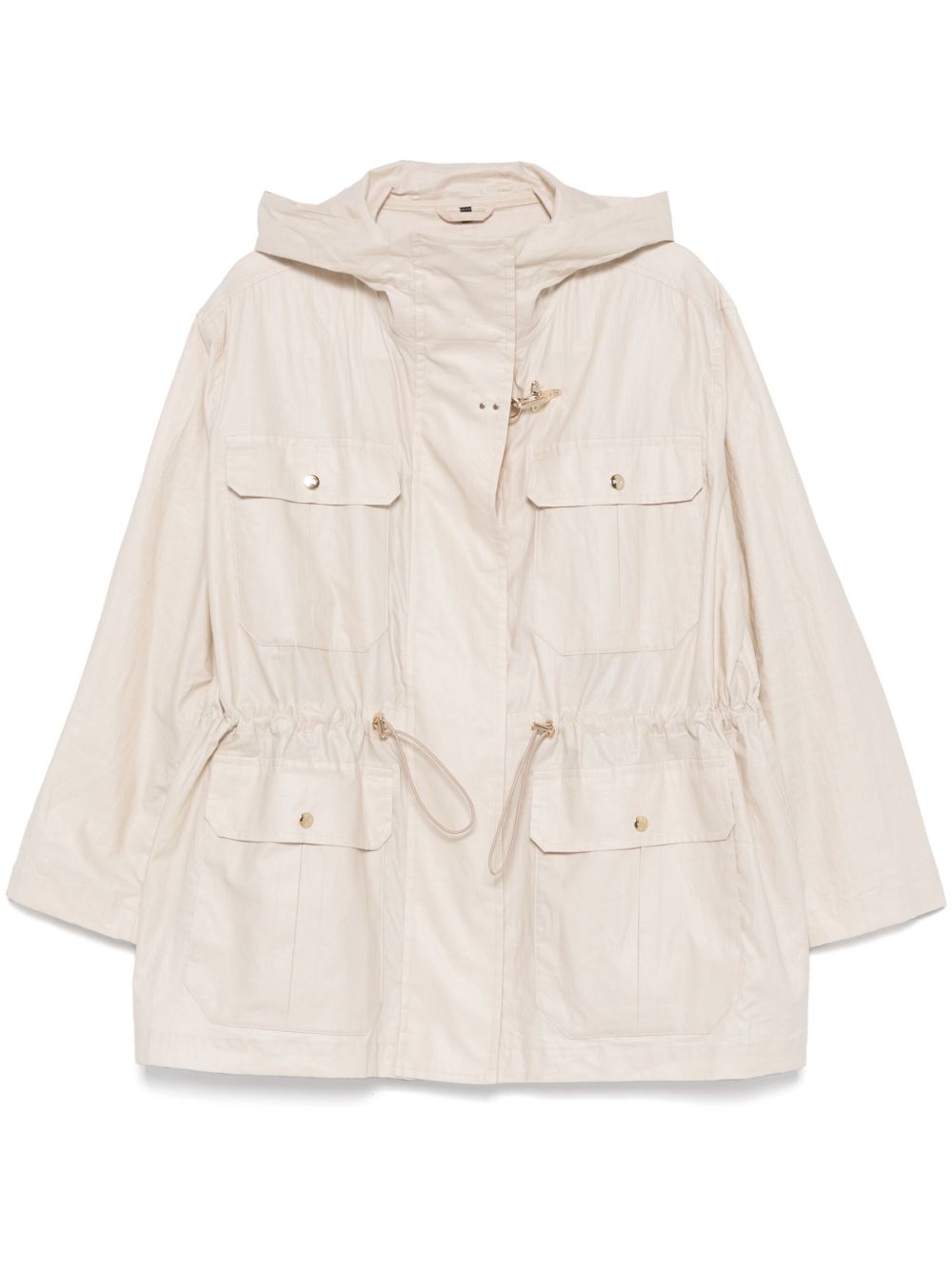 Fay Linen and cotton blend parka coat