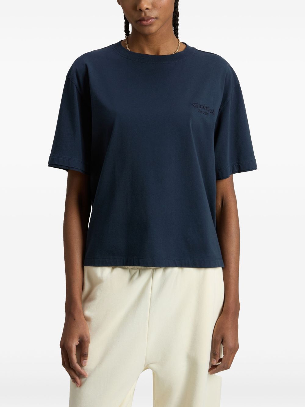 Woolrich Woolrich Pure Pima Cotton T-Shirt with Logo