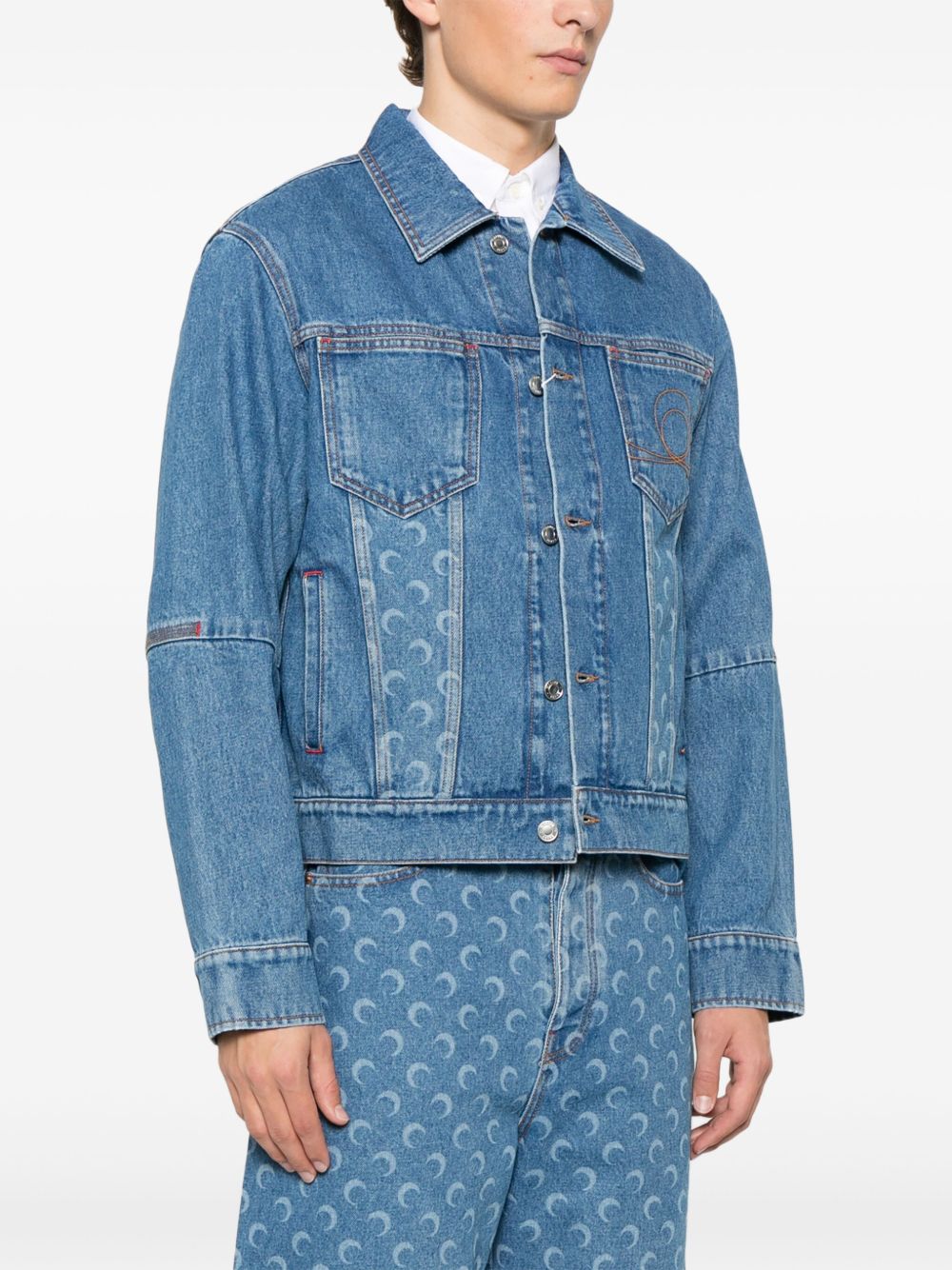 Marine Serre Marine Serre crescent moon-print denim jacket