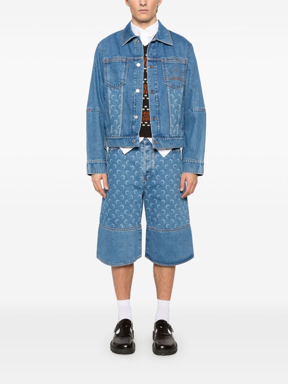 Marine Serre Marine Serre crescent moon-print denim jacket