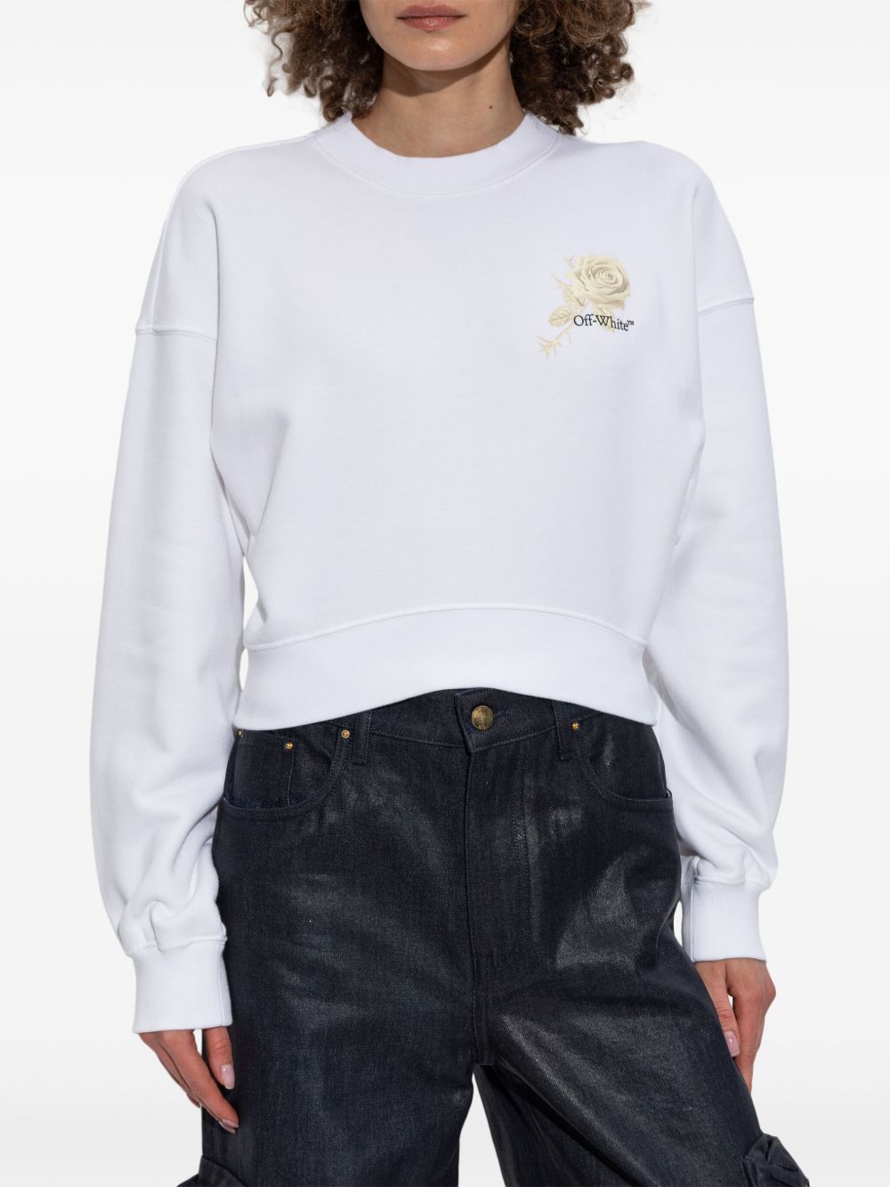 Off White Off White logo-print cropped sweatshirt