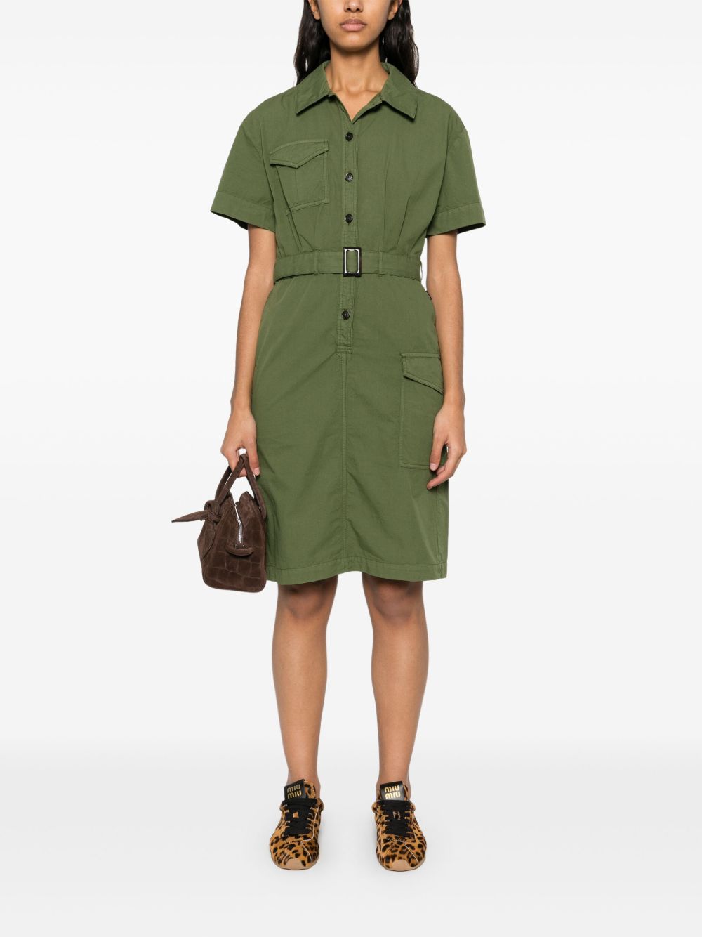 Woolrich Woolrich belted waist shirt dress