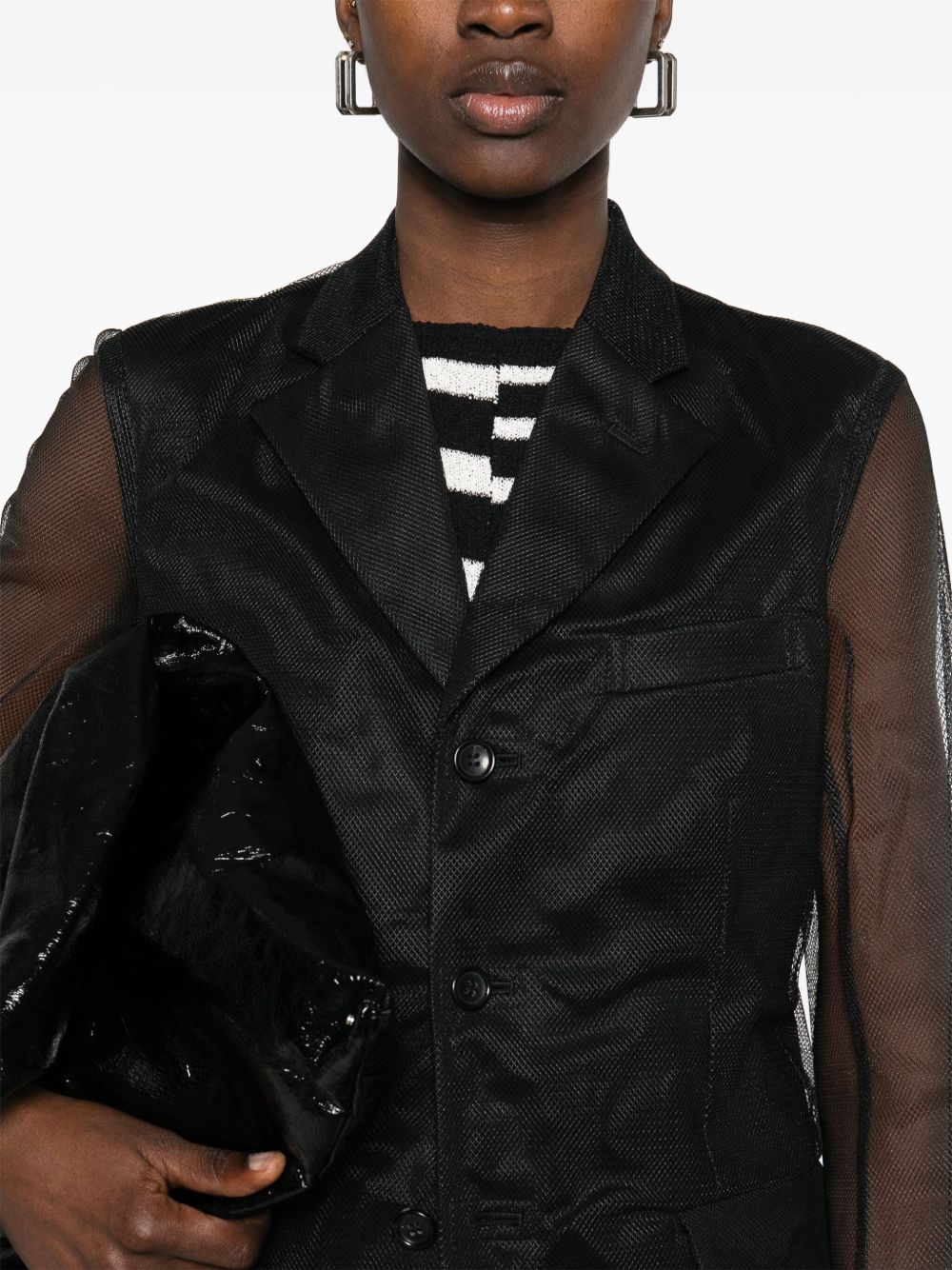 Comme Des Garcons Comme Des Garcons Mesh-overlay coat