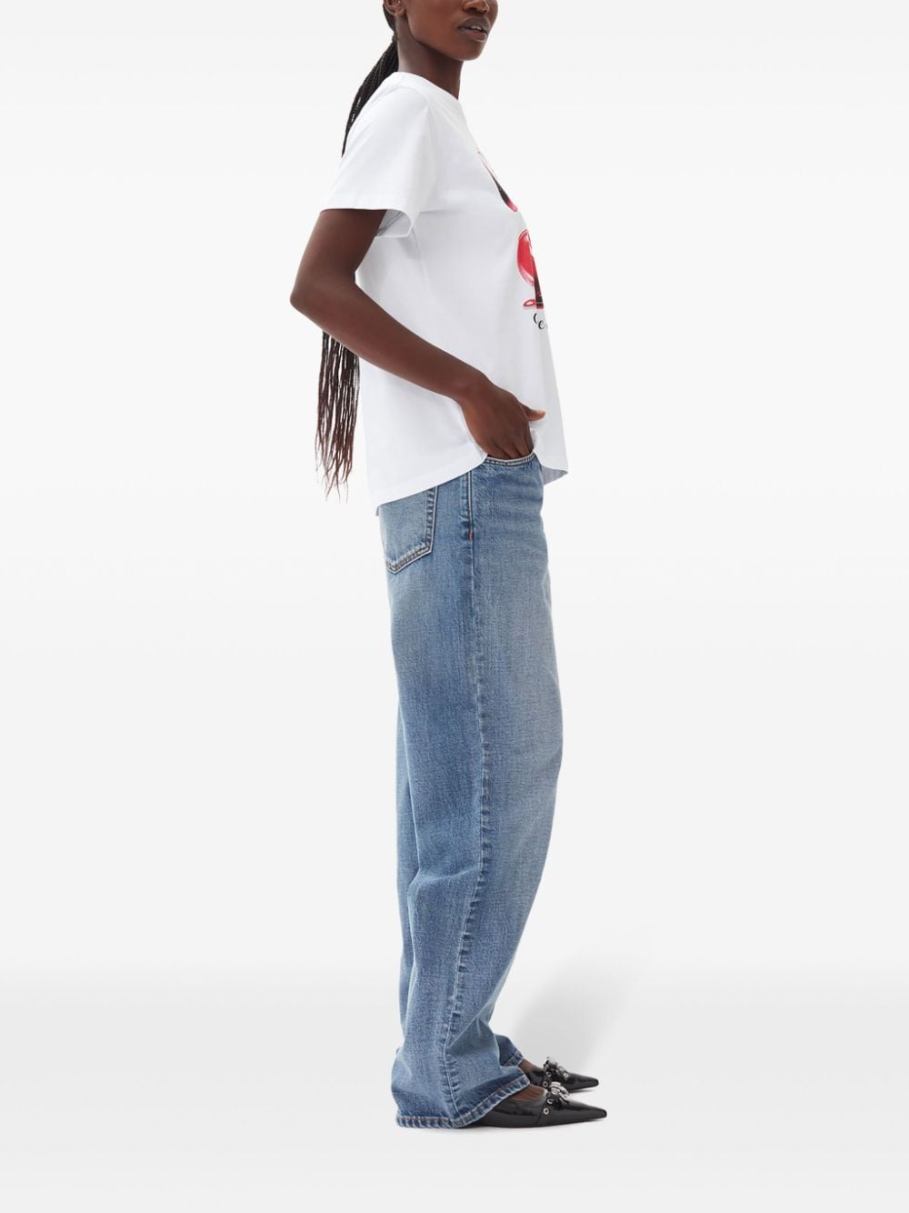 Ganni GANNI T-shirts and Polos White