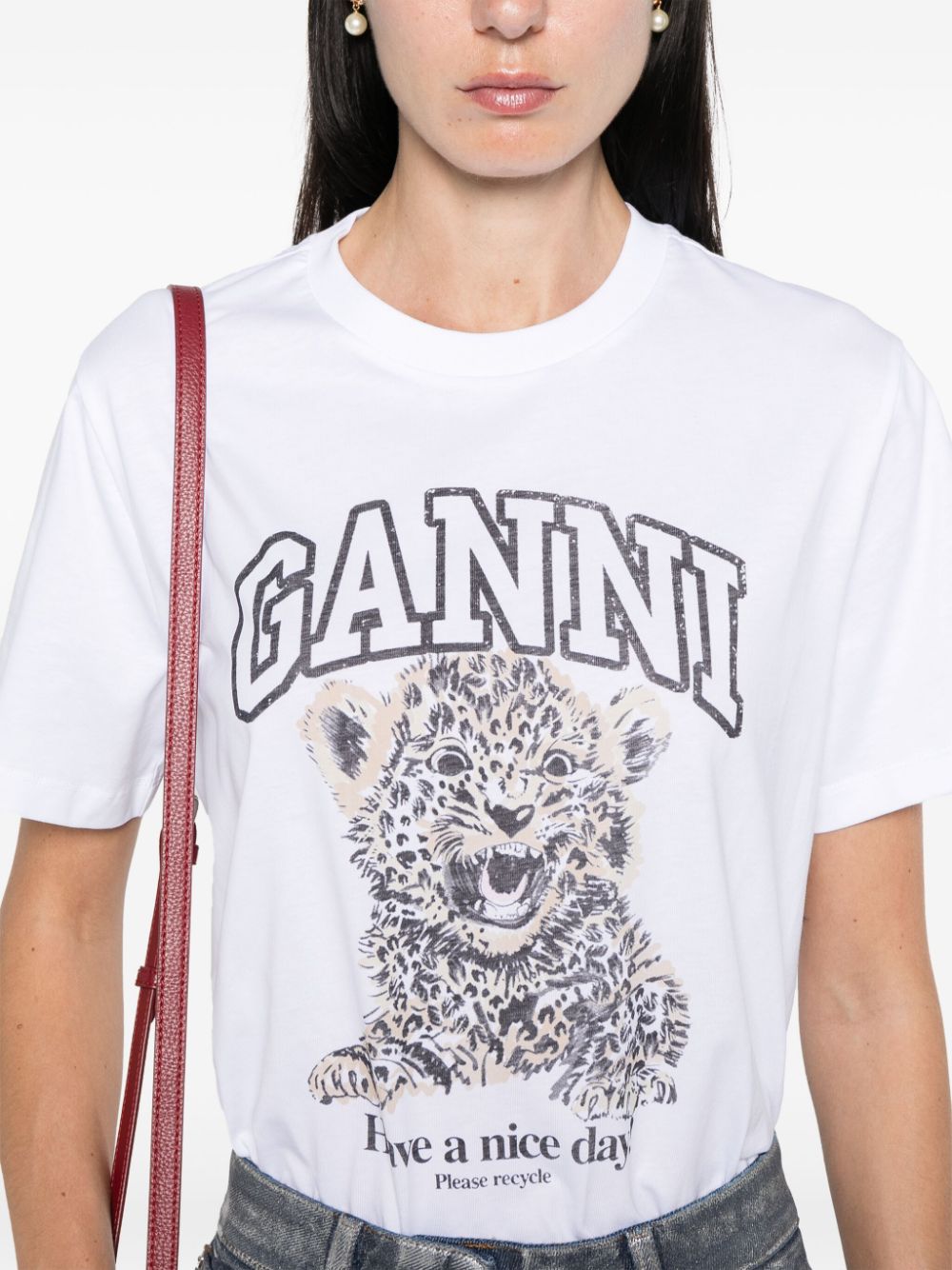 Ganni GANNI T-shirts and Polos White