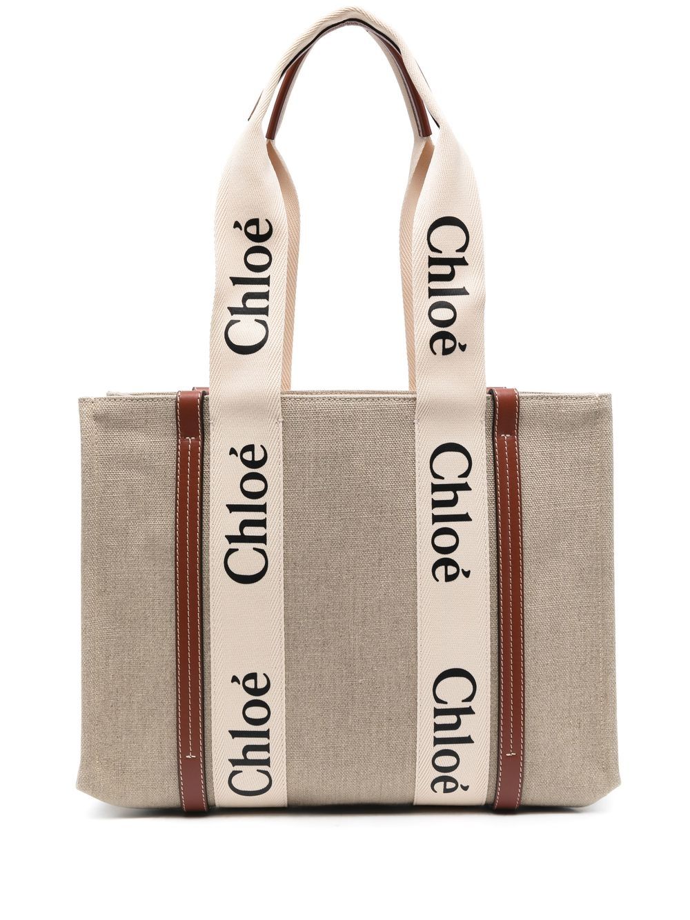 Chloé Chloé Woody canvas medium tote bag