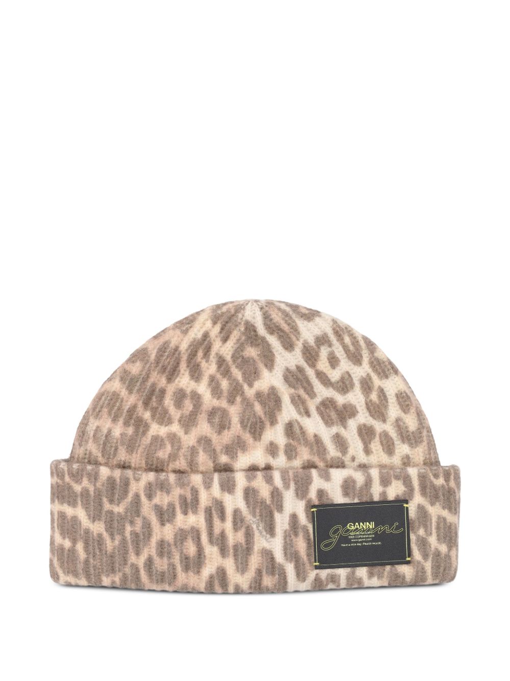 Ganni Ganni logo patch beanie