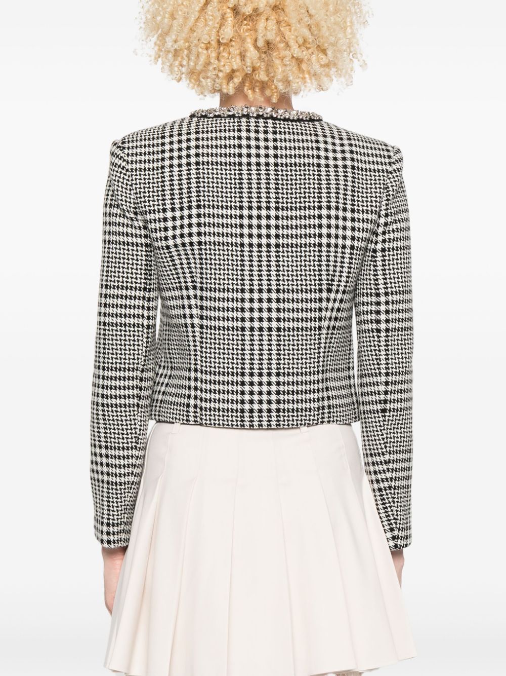 Self-Portrait Self-Portrait Houndstooth crop jacket