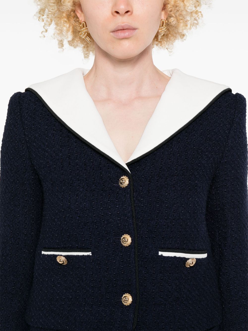 Self-Portrait Self-Portrait Bouclé cropped jacket