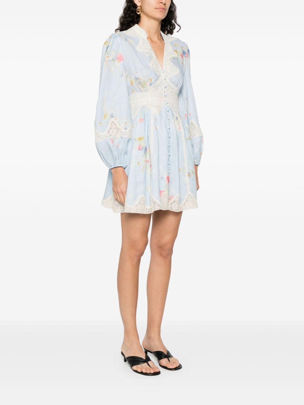 Zimmermann Zimmermann Lucky plunging lace mini dress