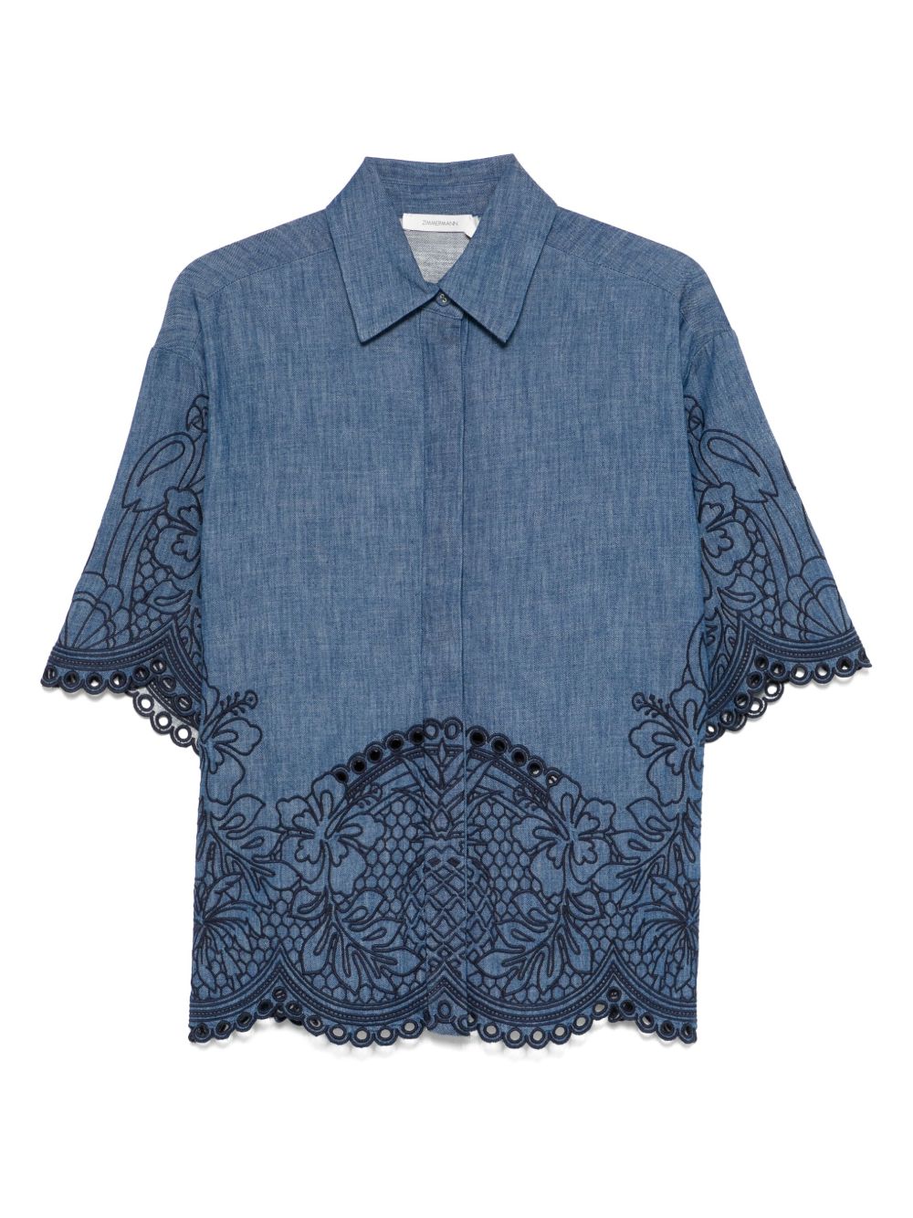 Zimmermann Zimmermann Coco Embroidered Denim Shirt
