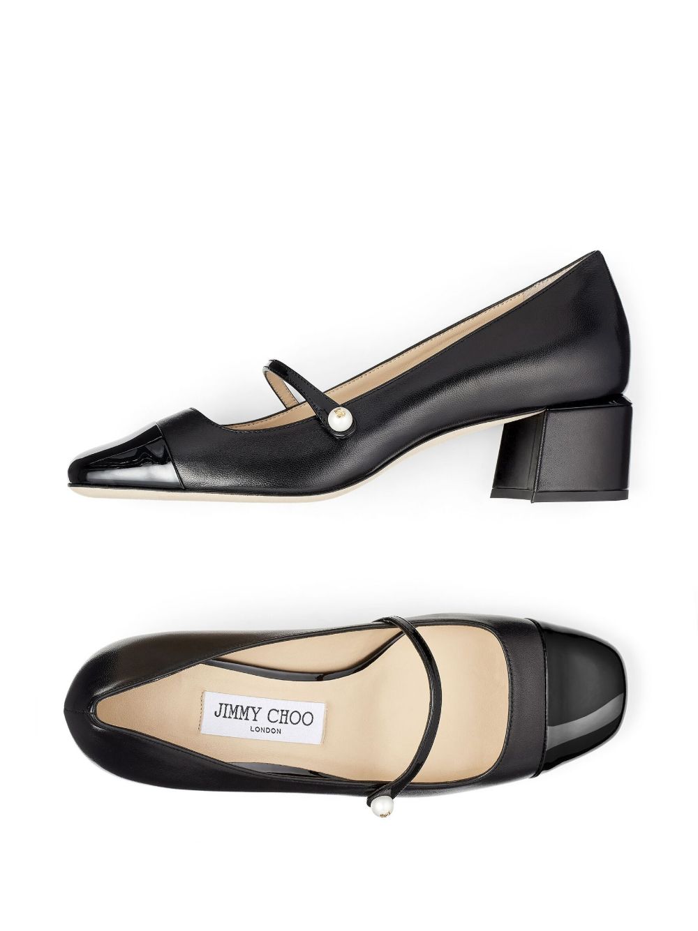 Jimmy Choo Jimmy Choo Elisa 45 Nappa and Patent Leather Pumps