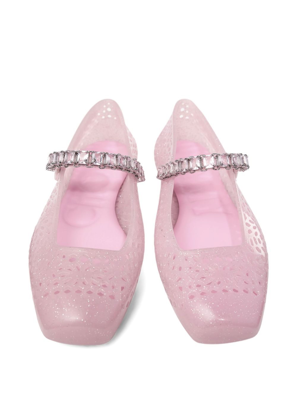 Jimmy Choo Jimmy Choo The Jelly Ballerina Flats with Crystal Embellishment