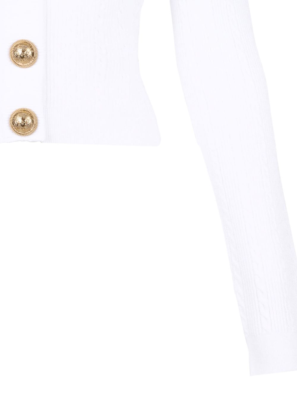 Balmain Balmain Button-Trim Cable-Knit Cardigan