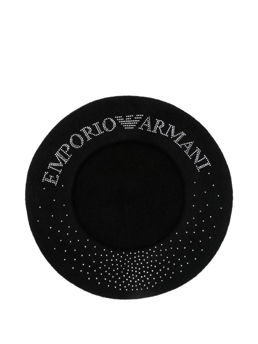 Emporio Armani Emporio Armani Wool beret with micro-studded logo