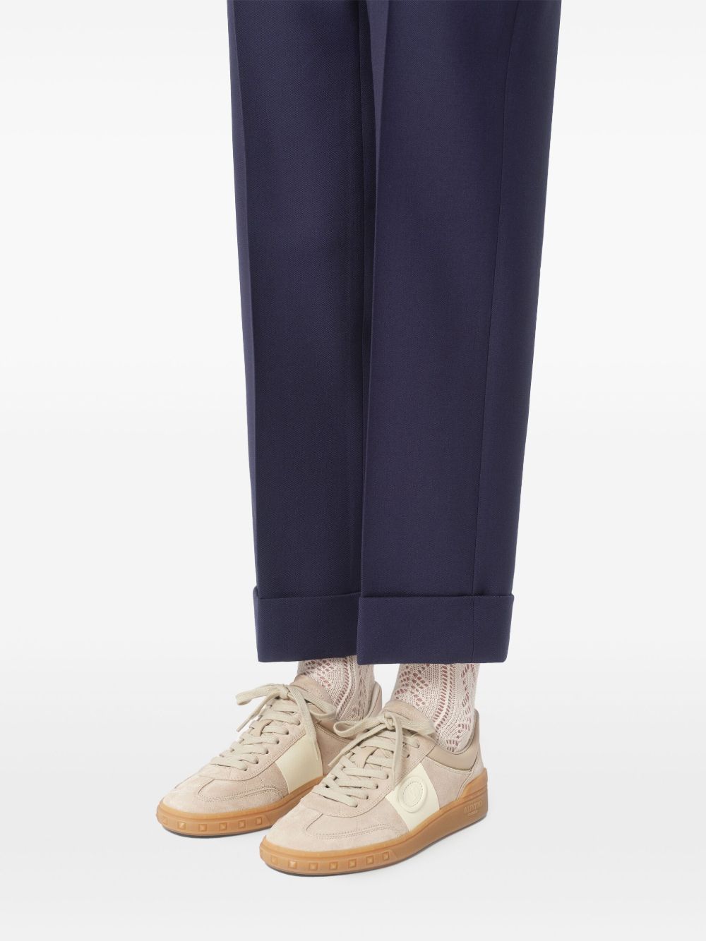 Valentino Garavani Valentino Garavani Upvillage Low Top Sneaker in Split Leather and Nappa Calfskin