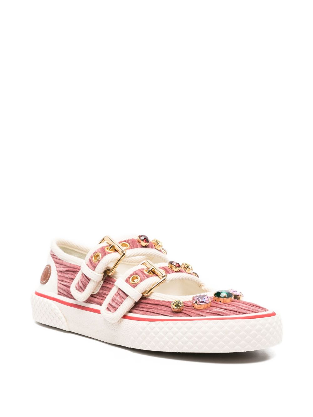 Valentino Garavani Valentino Garavani Jewel-embellished buckle sneakers