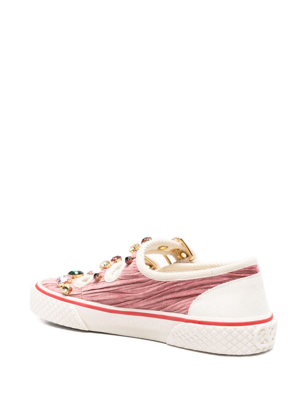 Valentino Garavani Valentino Garavani Jewel-embellished buckle sneakers