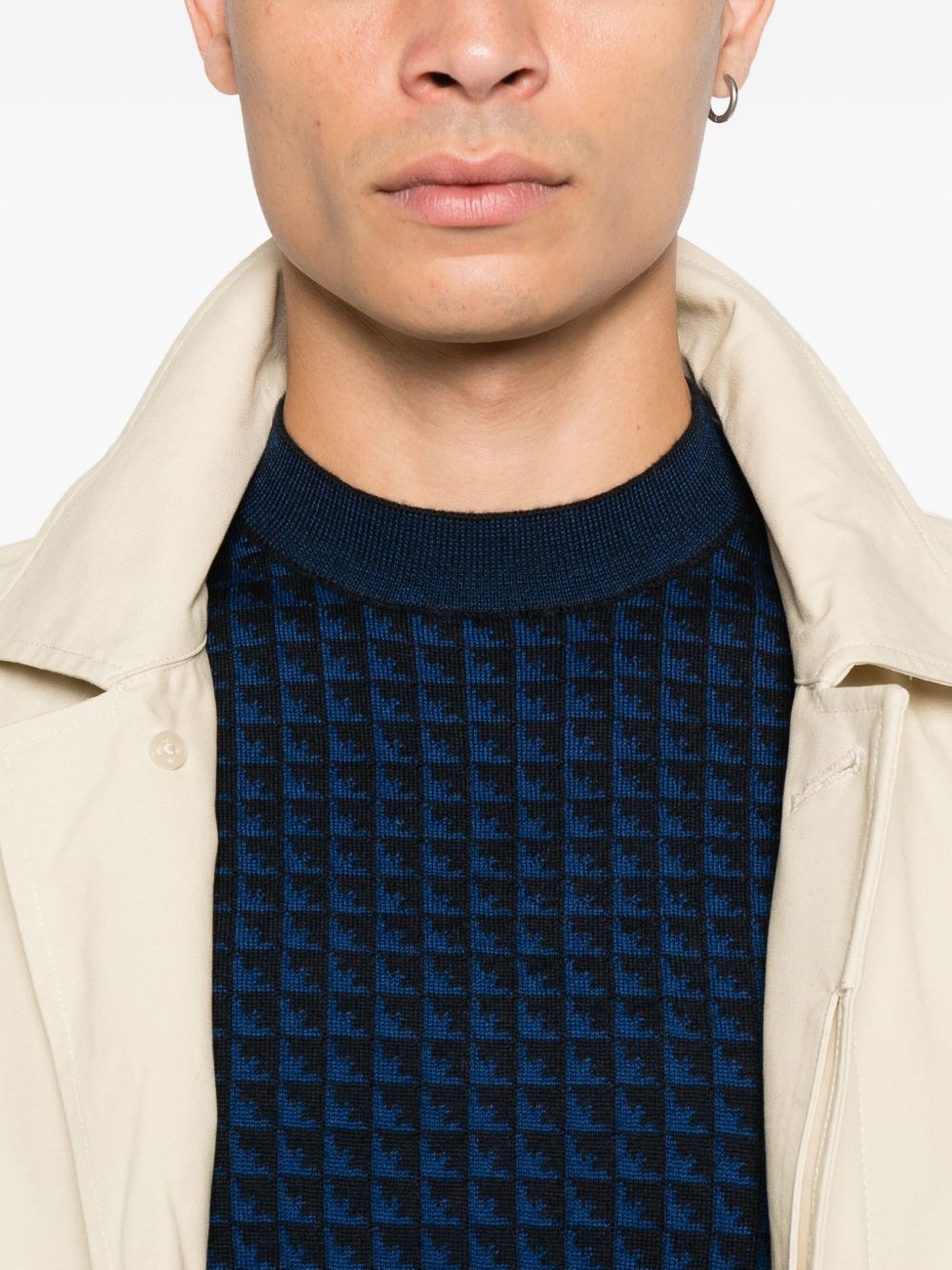 Emporio Armani Emporio Armani Houndstooth wool sweater