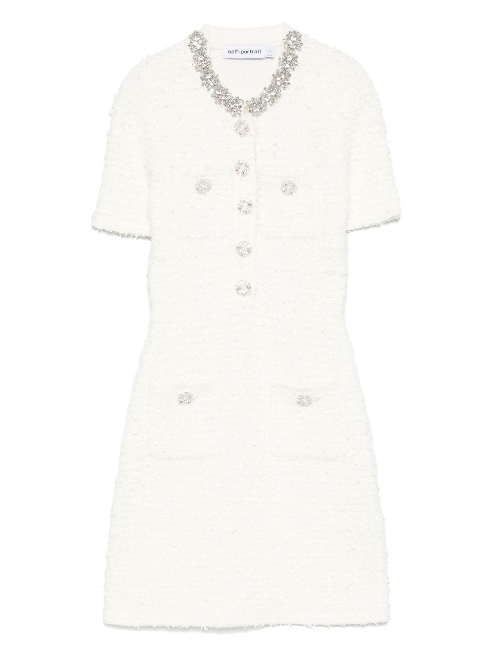 Self-Portrait Self-Portrait Embellished button-detailed mini dress