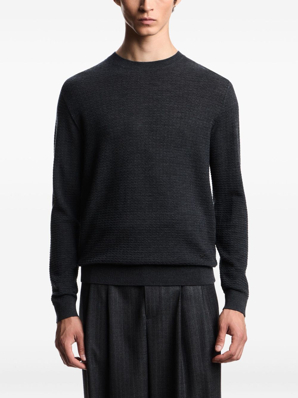 Emporio Armani Emporio Armani Virgin wool sweater with raised jacquard pattern