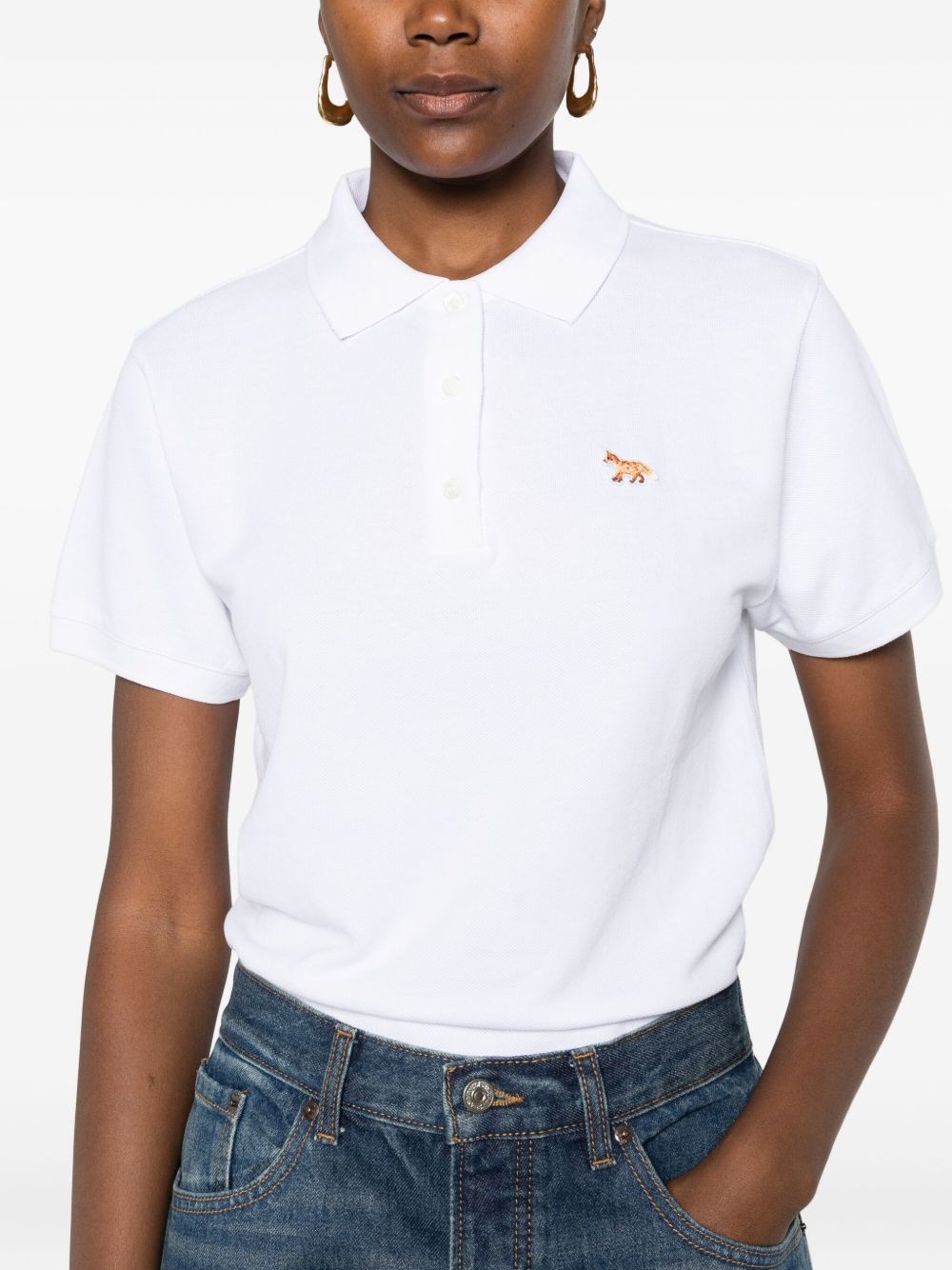 Maison Kitsuné Maison Kitsuné Fox-embroidered polo shirt