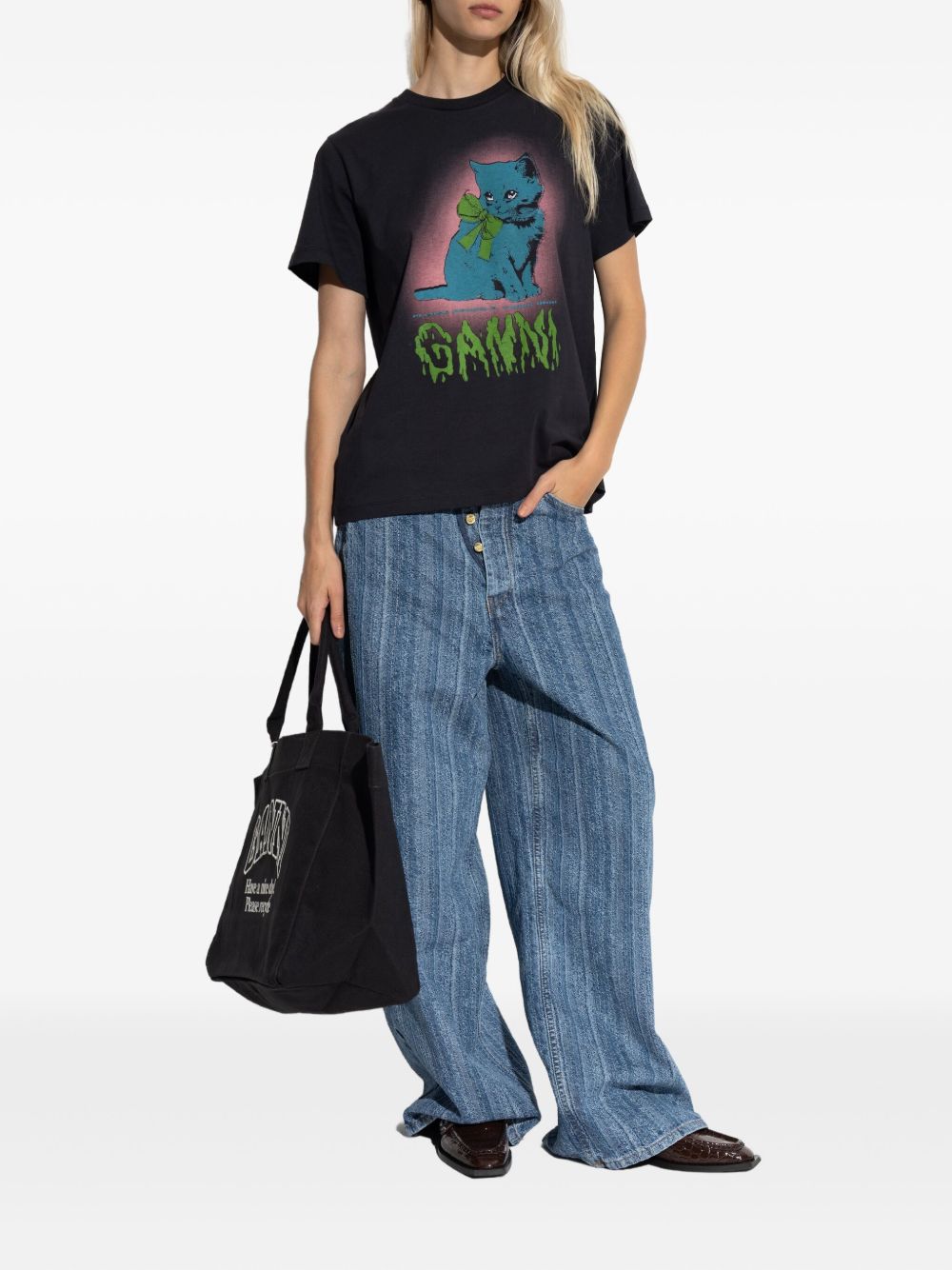 Ganni GANNI T-shirts and Polos Grey