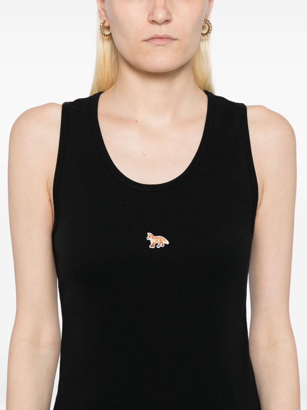 Maison Kitsuné Maison Kitsuné Fox-embroidered tank top