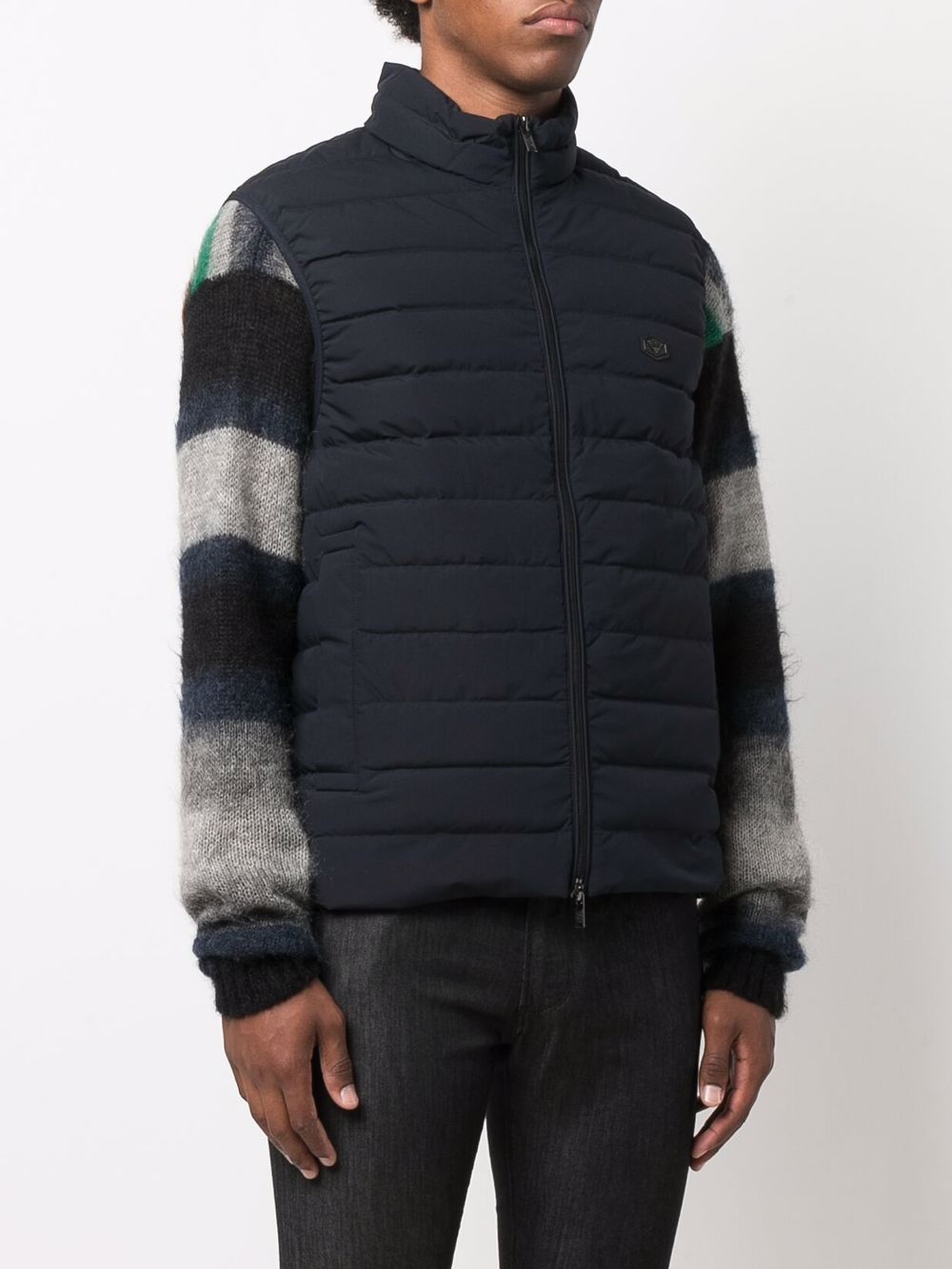 Emporio Armani Emporio Armani Full-zip, sleeveless quilted nylon down jacket with eagle logo patch