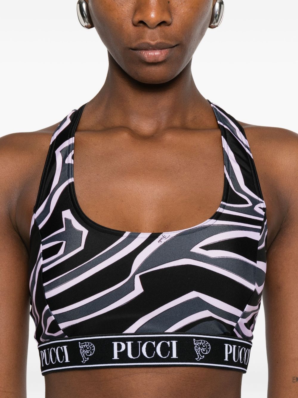 Pucci Pucci Racer-neck print bra