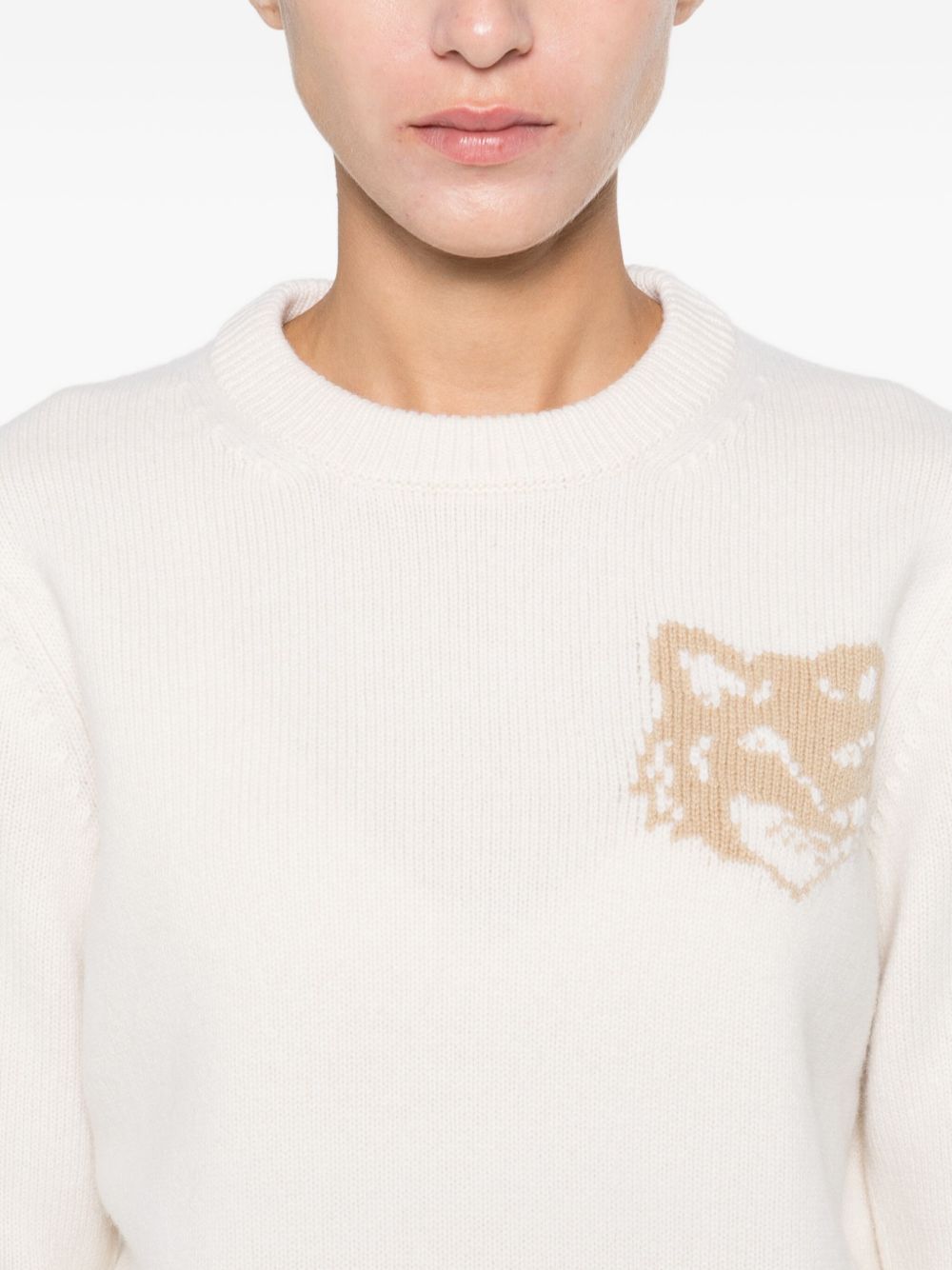 Maison Kitsuné Maison Kitsuné Fox Head Intarsia Merino Jumper