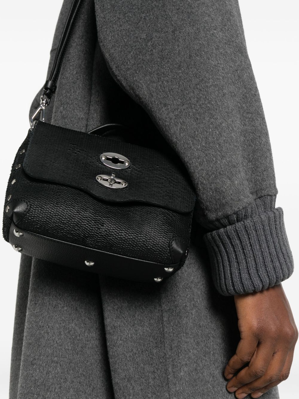 Zanellato Capsule Zanellato Postina® Baby Bag In Amoretto Black Etna Leather