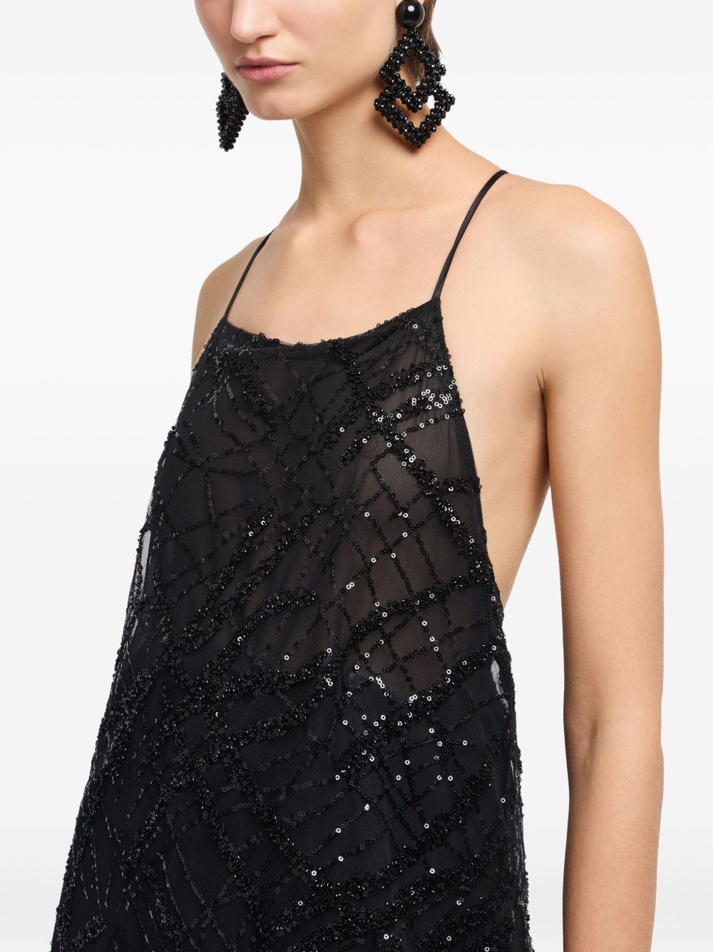 Emporio Armani Emporio Armani Sequin-embellished backless mini dress