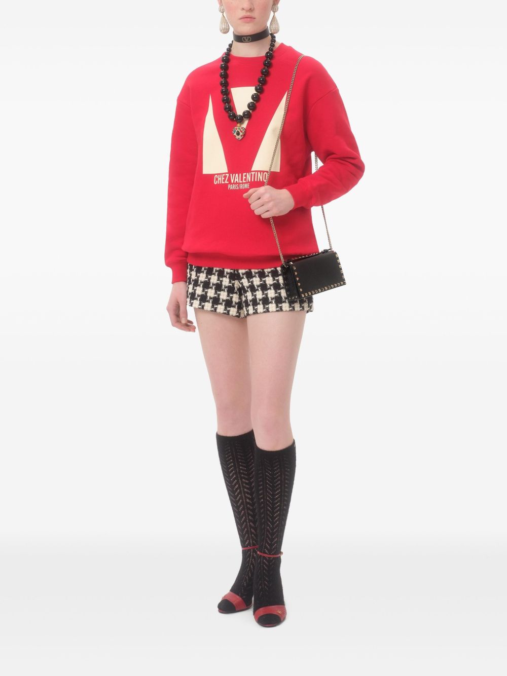 Valentino Garavani Rockstud leather wallet on chain