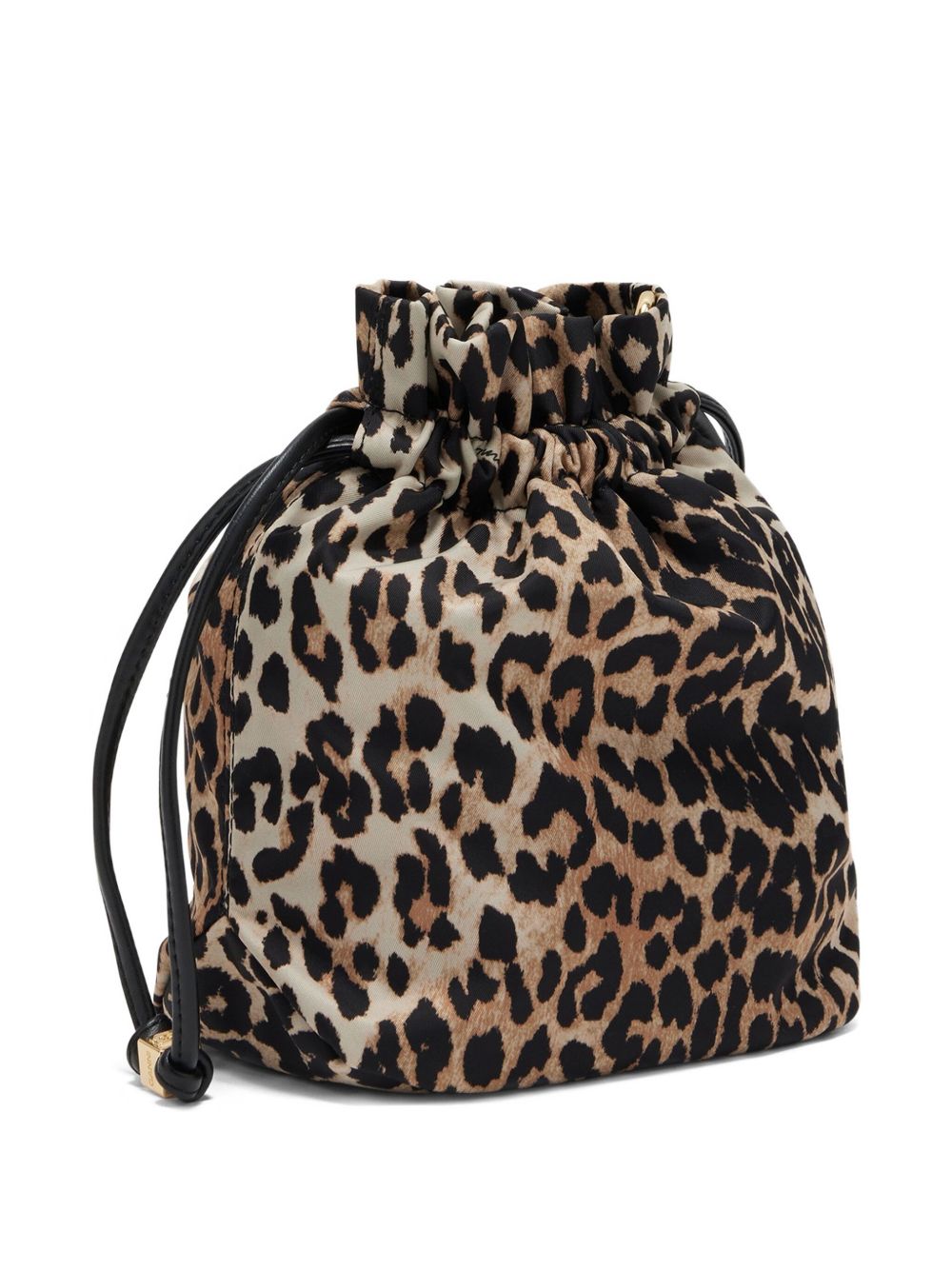 Ganni Printed Bou Bucket Pouch In Leopard